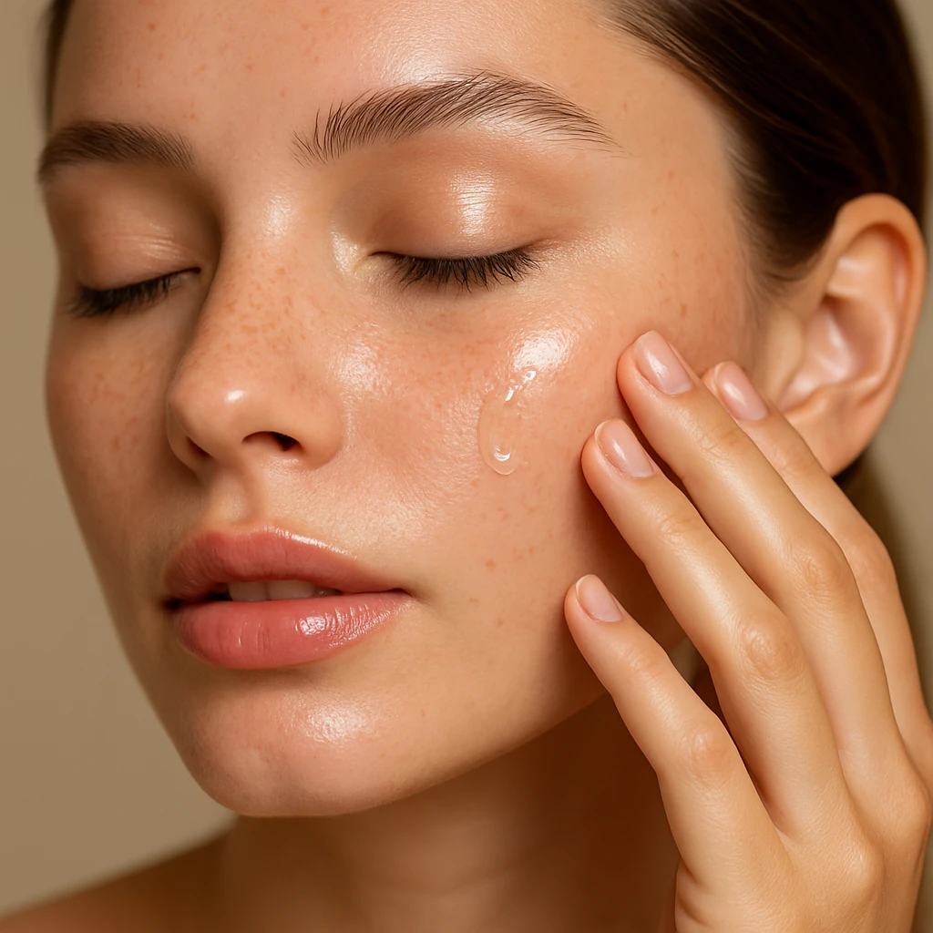 Model applying the product
