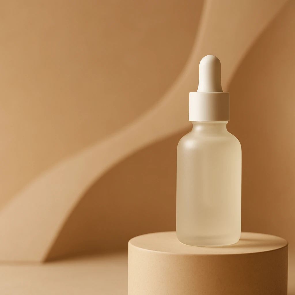 Product on a sculpted podium